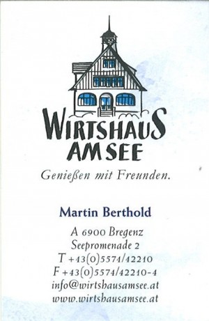 Visitenkarte - Wirtshaus am See - Bregenz