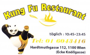 Restaurant Kung Fu - Visitenkarte - Kung Fu Restaurant - Wien