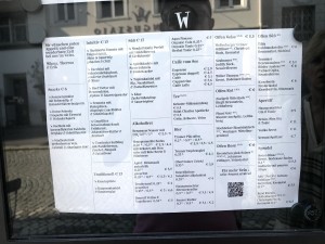 Speisekarte - Weiss - Bregenz