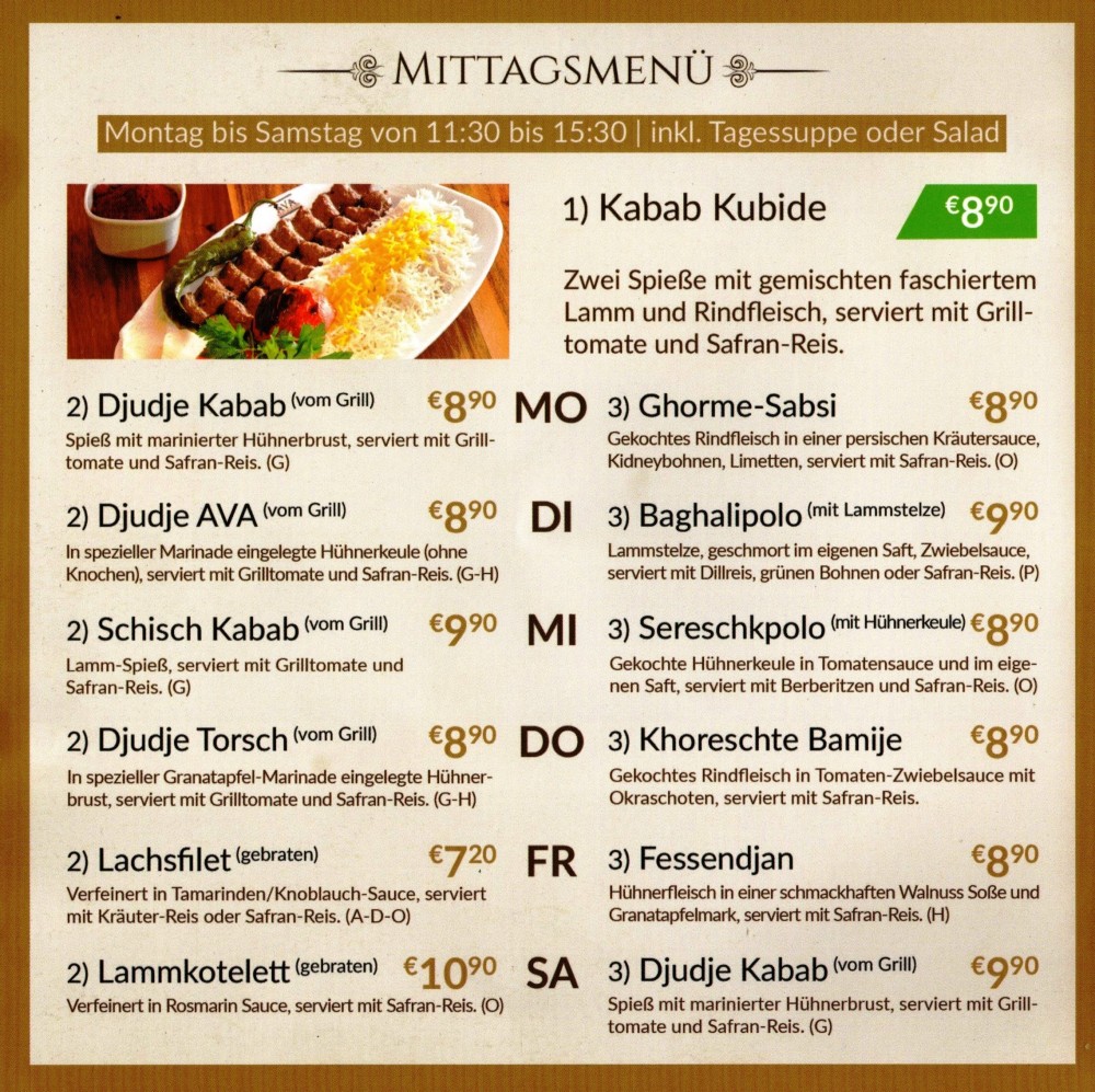 Persisches Restaurant AVA - Flyer Speisekarte-02 - AVA - Wien