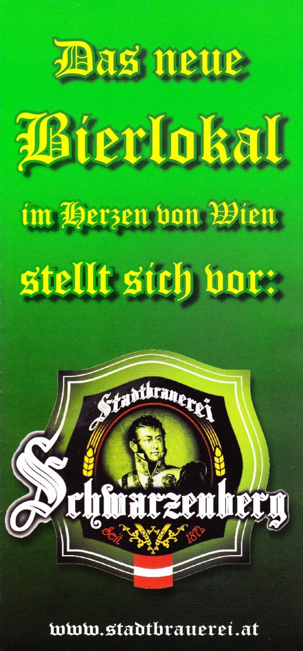 Stadtbrauerei Schwarzenberg Flyer Seite 1 - Stadtbrauerei Schwarzenberg - Wien