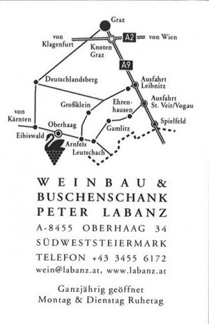 Visitenkarte - Wegbeschreibung - Weingut Buschenschank Labanz - Oberhaag