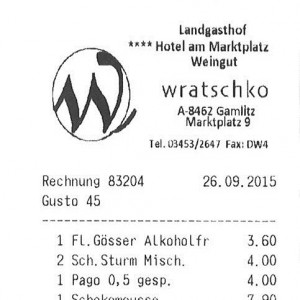 Rechnung - Wratschko - Gamlitz