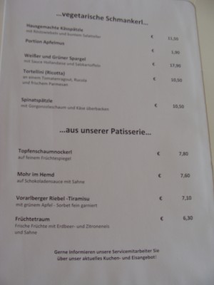 Vegetarisches und Desserts. - Wirtshaus am See - Bregenz