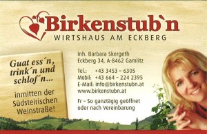 Visitenkarte - Birkenstub'n - Gamlitz