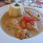 Knoblauchschnitzel von der Pute mit Reis und Saft - Restaurant Kaiserziegel - Kaltenleutgeben