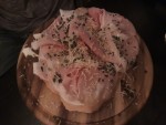 Langos mit Beinschinken, Sauerrahm und Kren