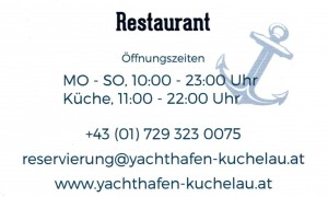 Restaurant Marina Kuchelau - Visitenkarte - Marina Kuchelau - Wien