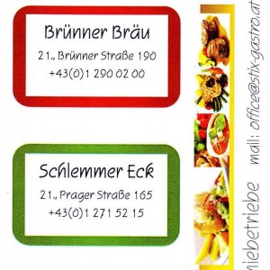 Stix Schlemmer Eck - Visitenkarte - Schlemmer Eck - Wien