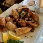 Calamari vom Grill, tadellos, wenn auch mit etwas viel Öl serviert - Giuliano Due - Wien