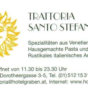 Santo Stefano Visitenkarte - Trattoria Santo Stefano - Wien