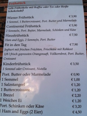 Simmeringer Landbier - Frühstückskarte - Simmeringer Landbier - Wien