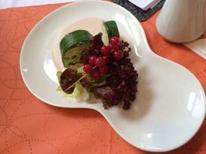 Lustig essen - Bärlauch-Schafkäseterrine auf Schinkencreme - Gasthaus MÖSLINGER - Wien