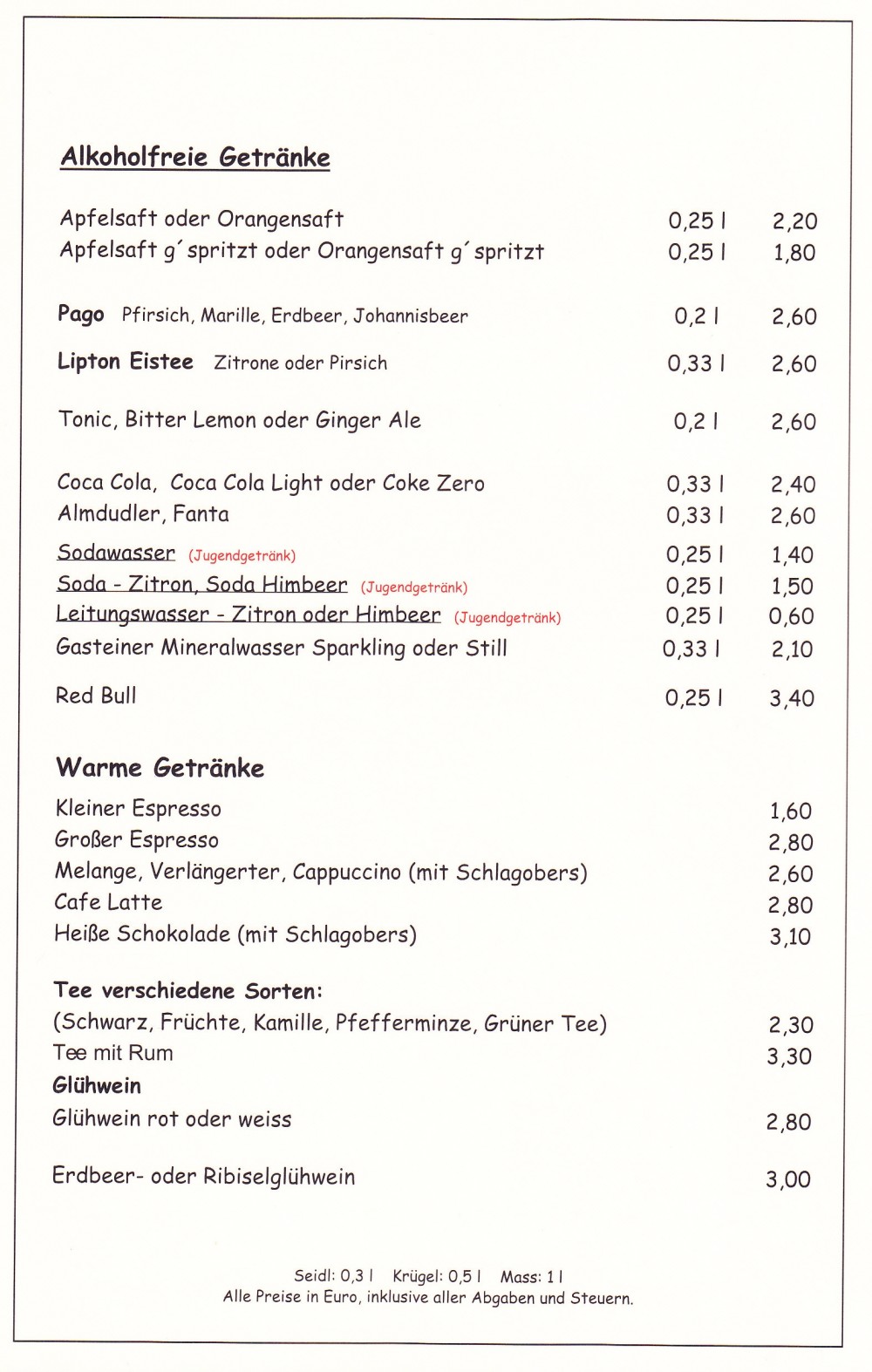 Kolar Speisekarte Seite 5 - Fladerei - Wien