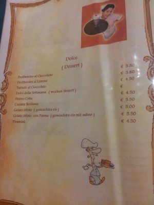Nachspeisen. - Pizzeria Trattoria Italia - Lauterach