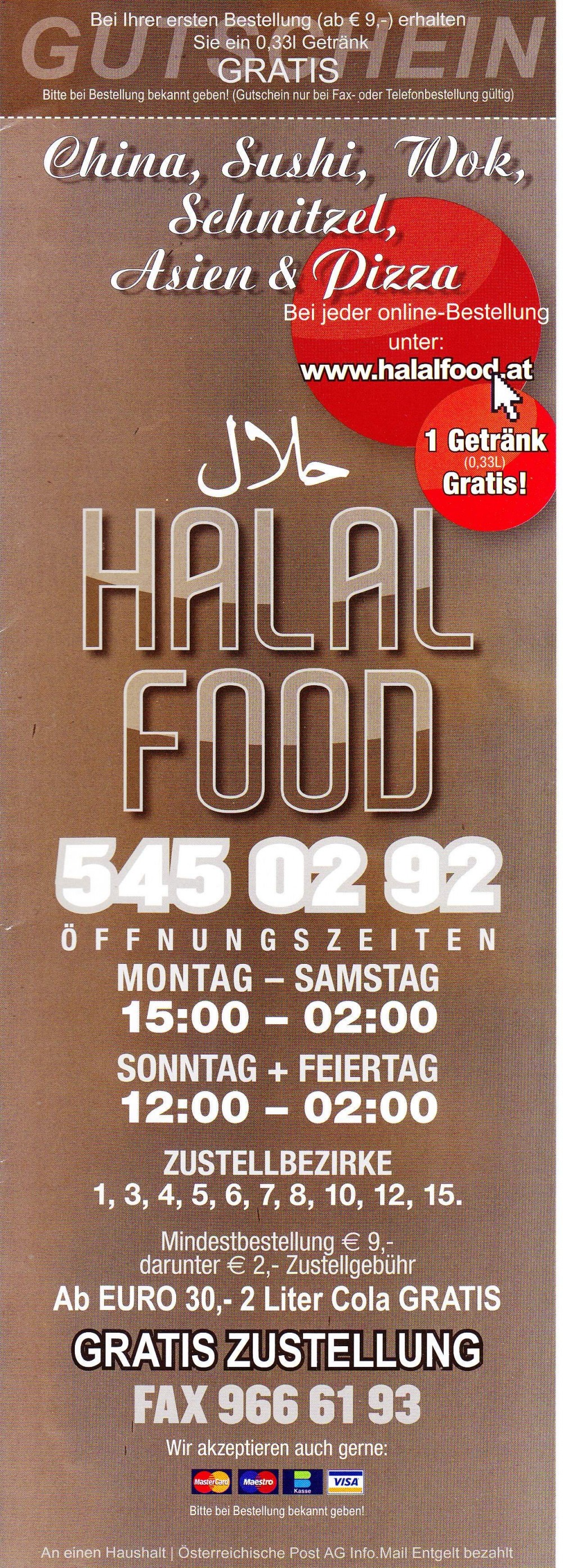 Halal Food Flyer Seite 1 - Halal Food - Wien