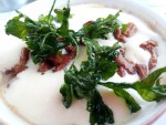 Menüsuppe: Eierschwammercreme mit Zabaione, Eierschwammerl- und frittierem ... - Mama & Der Bulle - Wien