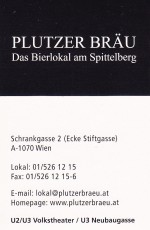 Plutzer Bräu Visitenkarte