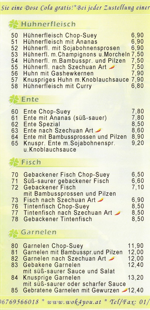 Zum Glück Speisekarte Seite 3 - China-Restaurant zum Glück - Wien
