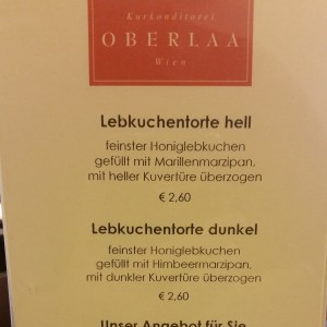 Speisenauswahl - Kurkonditorei Oberlaa - Wien