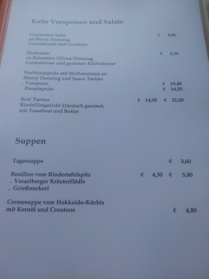 Vorspeisen, Salate und Suppen. - Seerestaurant Salzmann - Fußach