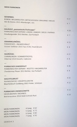 Menü "Mein Pannonien" - Gut Purbach - PURBACH
