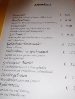 Saisonkarte - Gasthaus Schweinzger - Lang
