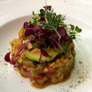 Oktopus-Salat mit Avocado und Tomaten - ef16 Restaurant Weinbar - Wien