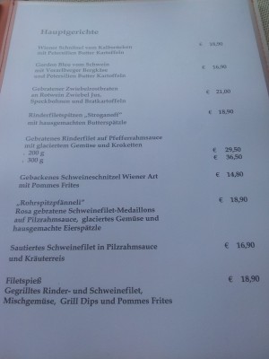 Hauptspeisen. - Seerestaurant Salzmann - Fußach