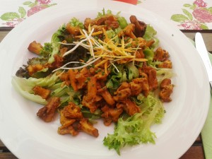 Sautierte Eierschwammerl auf Blattsalat mit Orangen-Thymian Dressing  - Wirtshaus Blumenstöckl - Klosterneuburg