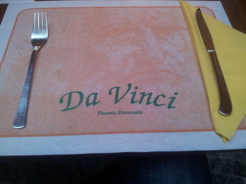 Tischset. - Pizzeria Da Vinci - Hard