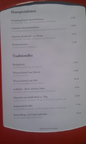 Klassische, gutbürgerliche Küche. - Brauereigasthof Reiner - Lochau