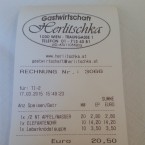 Rechnung - Gasthaus Herlitschka - Wien