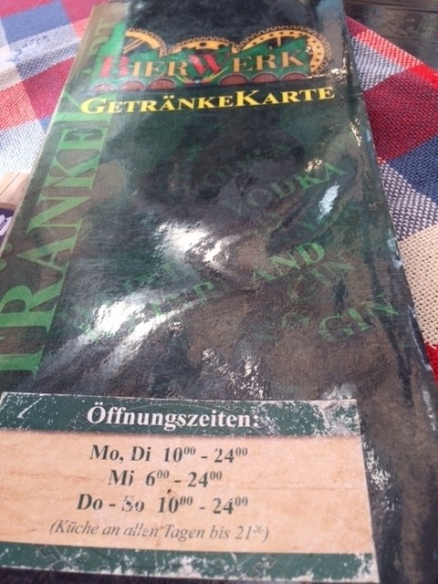 Getränkekarte mit Öffnungszeiten - Bierwerk - Groß-Enzersdorf