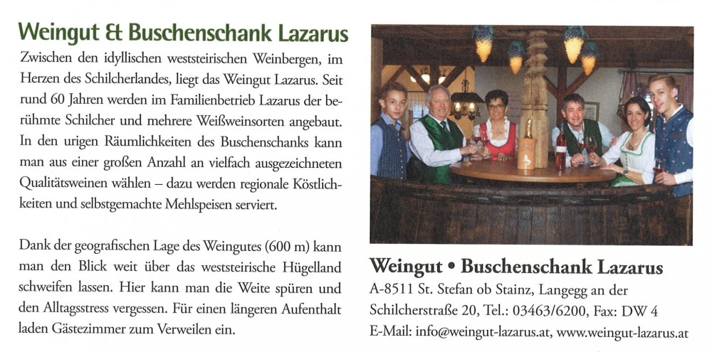 Weingut & Buschenschank Lazarus - St. Stefan ob Stainz