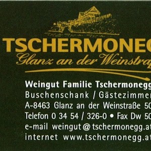 Visitenkarte - Tschermonegg - Glanz an der Weinstraße