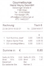 Gourmetlounge - Rechnung - Gourmetlounge - Wien