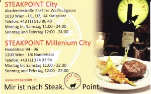 Steakpoint Visitenkarte Akademiestraße - Steakpoint - Wien