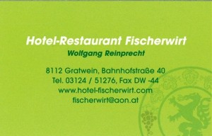 Visitenkarte - Fischerwirt - Gratwein