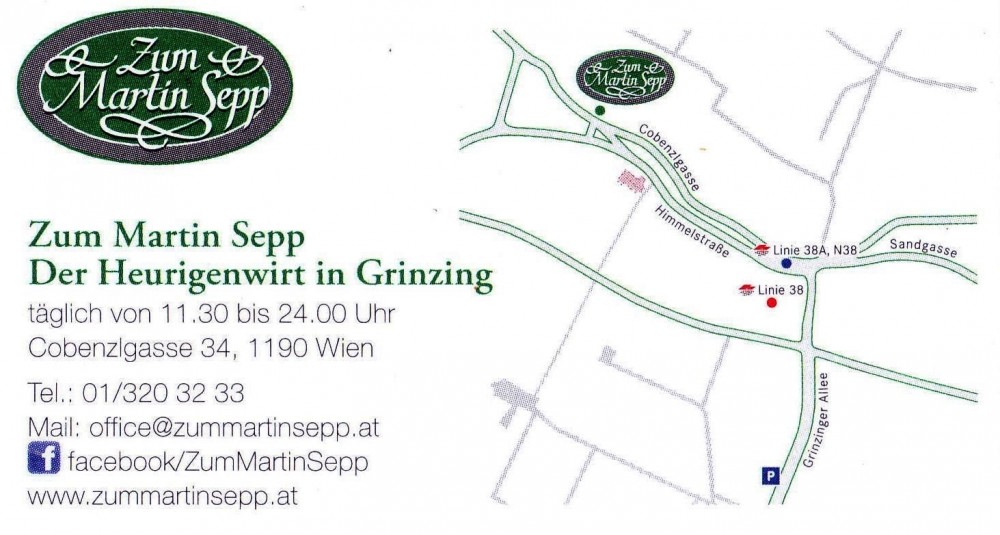 Zum Martin Sepp - Visitenkarte - Martin Sepp - Wien