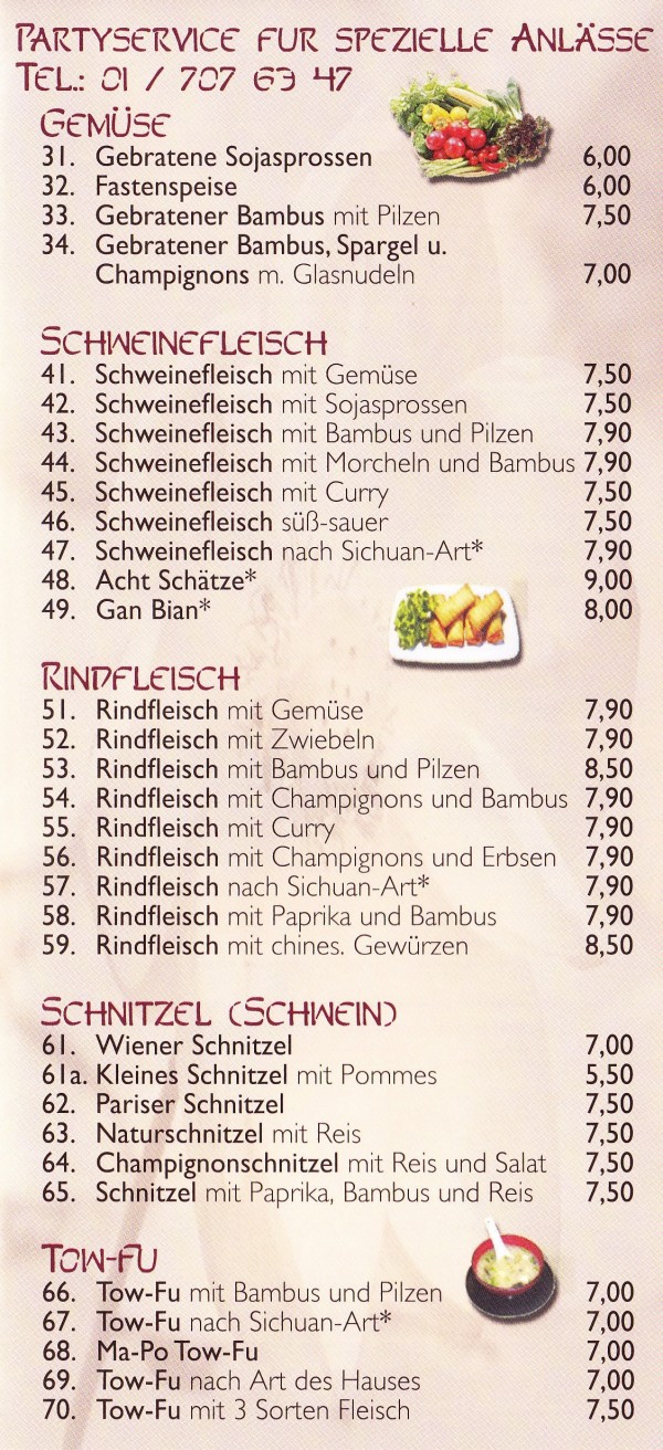 China Restaurant Schwechat Flyer Seite 3 - China Restaurant Schwechat - Schwechat