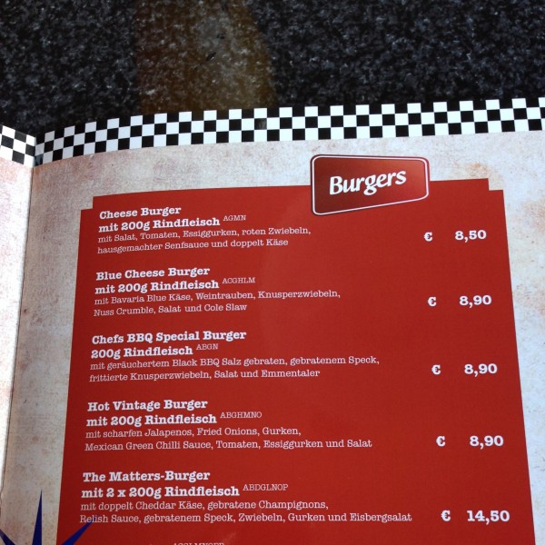 das Burger-Angebot - DJ's american Diner - Mattersburg