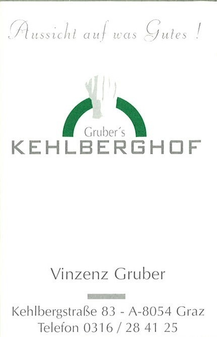 Visitenkarte - Kehlberghof - GRAZ /Straßgang