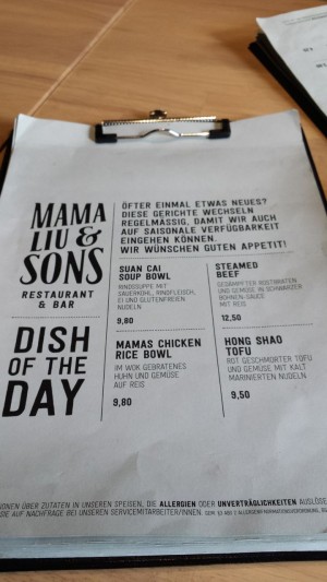 Dish of the day - Mama Liu and Sons - Wien