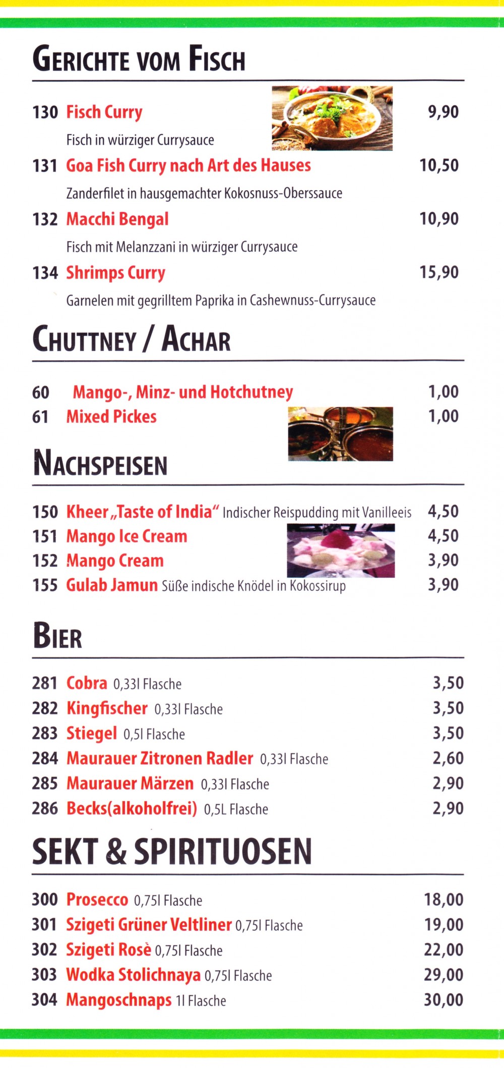 Taste Of India - Flyer Seite 5 - Taste of India - Wien