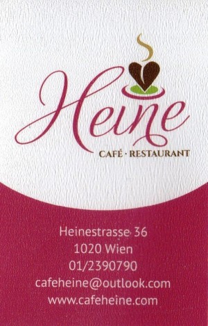 Café Heine - Visitenkarte - Cafe Heine - Wien