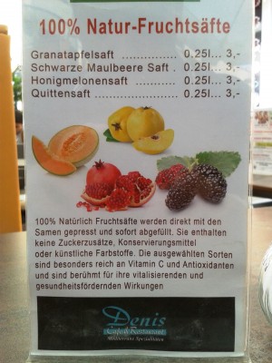 Angebot Natur-Fruchtsäfte - Denis - Wien