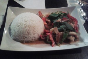 Phanaeng Gung (rotes Kokos-Curry mit Shrimps, Gemüse)