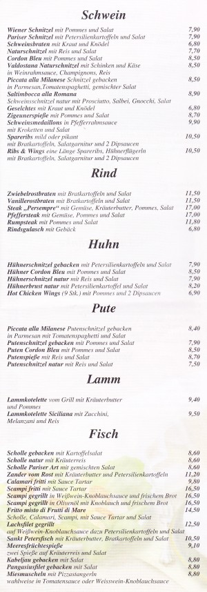 Per Sempre Flyer Seite 4 - Pizzeria Per Sempre - Wien
