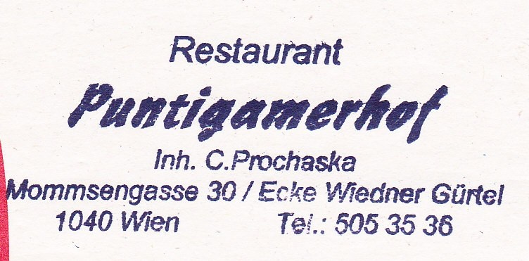 Puntigamerhof Visitenkarte - Puntigamer Hof - Wien